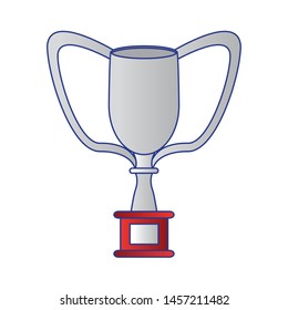 champion competition winner silver trophy cartoon vector illustration graphic design