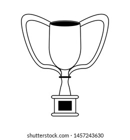 champion competition winner silver trophy cartoon vector illustration graphic design