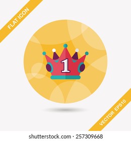 champion crown flat icon with long shadow,eps10