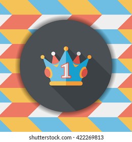 champion crown flat icon with long shadow,eps10