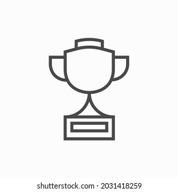 Champion Cup icon. Award trophy in competition for first place. Achievement in game label. Sports symbol of winner
