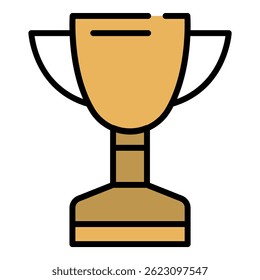 Champion cup icon. Outline champion cup vector icon color flat isolated