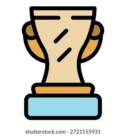 Champion cup icon. Outline champion cup vector icon color flat isolated