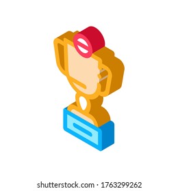Champion Cup Icon Vector. Isometric Champion Cup sign. color isolated symbol illustration