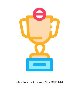 Vector de iconos de la Copa de Campeones. Signo de la copa de campeón de contorno. Ilustración de símbolo de contorno aislado