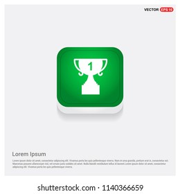 Champion cup iconGreen Web Button - Free vector icon