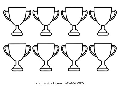 Champion cup line art classic winner's trophy