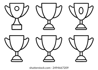 Champion cup line art elegant trophy design