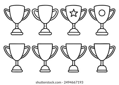 Champion cup line art stunning achievement sketch