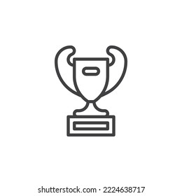 Champion cup line icon. linear style sign for mobile concept and web design. Award cup outline vector icon. Trophy prize symbol, logo illustration. Vector graphics