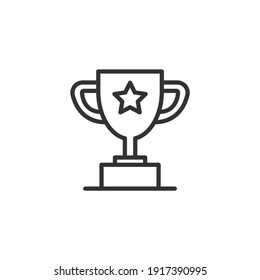 Champion cup outline icon. Vector illustration.