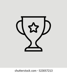 Champion Cup Outline Vector Icon