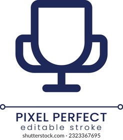 Champion Cup Pixel perfekt lineares iIcon. Gewinnerpreis. Sieg im Turnier GUI, UX Design. Umrissene Benutzeroberfläche für App und Web. Bearbeitbarer Strich. Poppins Schriftart verwendet