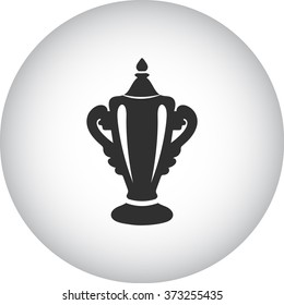 Champion cup simple icon on colorful background