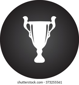 Champion cup simple icon on colorful background