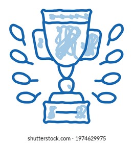 Champion Cup sketch icon vector. Hand drawn blue doodle line art Champion Cup isometric sign. isolated symbol illustration