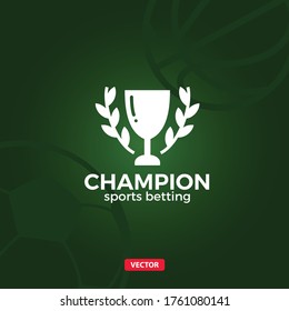 Champion Cup Sports Betting Logo. Vinner Bet Vector Logotype