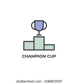 champion cup vector icon. Colorful flat design vector illustration. Vector graphics