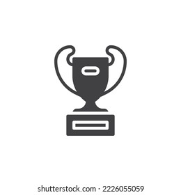 Champion cup vector icon. filled flat sign for mobile concept and web design. Award cup glyph icon. Trophy prize symbol, logo illustration. Vector graphics