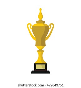 Champion cup for winner in flat style. Vector illustration