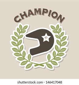 champion design over beige background vector illustration