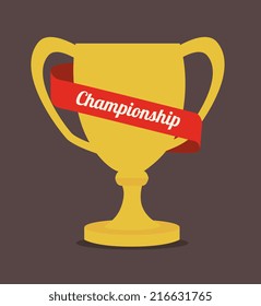 Champion design over brown background, vector illustration