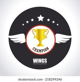 Champion Design over white background vector illustration