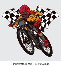 champion downhill mountain bike design, vector EPS 10