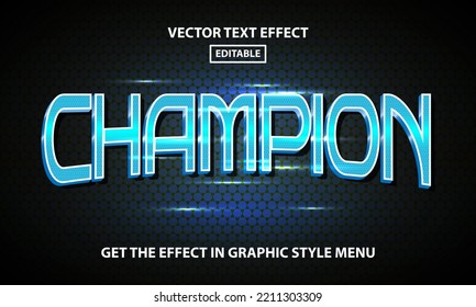 Champion editable text effect style