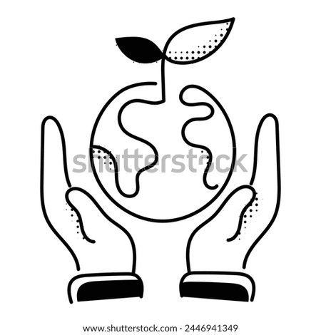 Champion environmental protection with the save planet icon, symbolizing sustainability efforts and collective action for a healthier Earth.