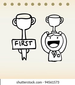 champion expression illustration vector doodle