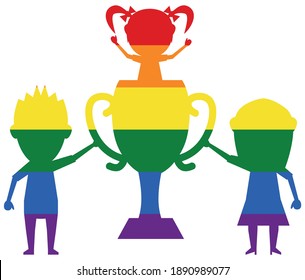 champion family LGBT flag. gay, lesbian, bisexual and transgender icon vector