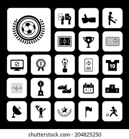 champion football match vector icon set  