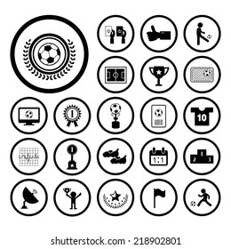 champion football match vector icon set 