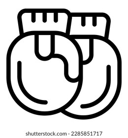 Champion gloves icon outline vector. Boxing fight. Club ring