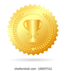 Champion gold medal, vector illustration