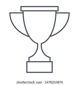 Champion golden trophy cup for winner, outline icon