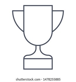 Champion golden trophy cup for winner, outline icon