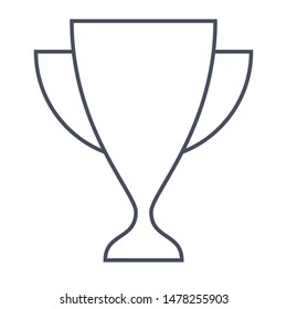 Champion golden trophy cup for winner, outline icon