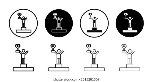 Champion icon Flat simple outline set
