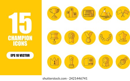 Champion Icon Illustration Collection Set