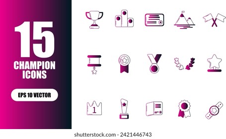 Champion Icon Illustration Collection Set