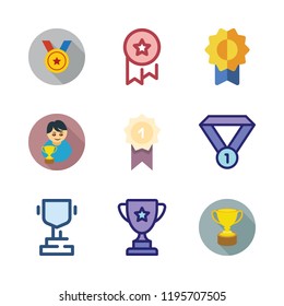 champion icon set. vector set about winner, trophy, medal and award icons set.