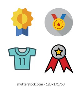 champion icon set. vector set about soccer jersey and medal icons set.