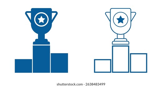 champion icon set. Vector solid icons collection. Solid and line icon style. eps file. transparent background icon.
