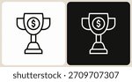 Champion icon in simple outline style, shown in black on white and white on dark.