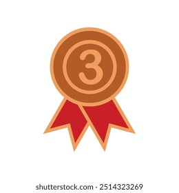 champion icon. third place medal. champion award. flat design style. Suitable for competitions, competitions, sports, education, result. vector design template