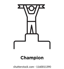 Champion icon vector isolated on white background, Champion transparent sign , sign and symbols in thin linear outline style