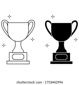 Champion icon vector set. Four line illustration sign with number one. winner symbol. leader logo. Cup design