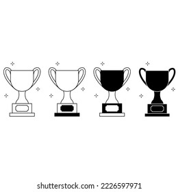 Champion icon vector set. Four line illustration sign with number one. winner symbol. leader logo.